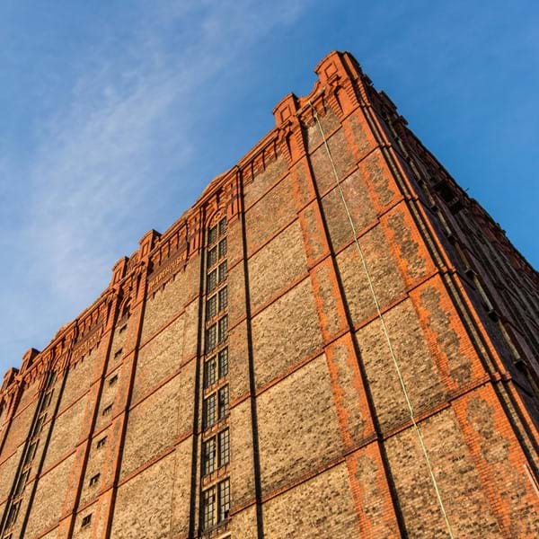 Looking up at Tobacco Warehouse Image