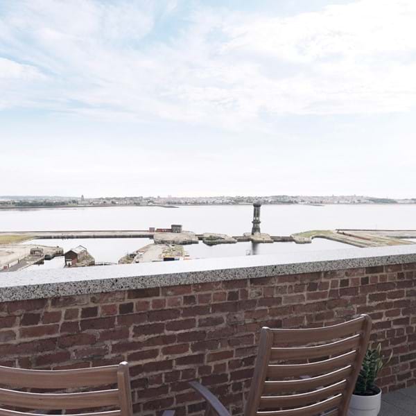 Penthouse terrace view of the River Mersey Image